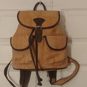 Marla Pais Natural Genuine Cork Skin Backpack